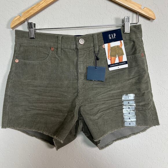 Gap Women's Dark Olive Corduroy Shorts Size 4‎ NEW - Picture 2 of 5